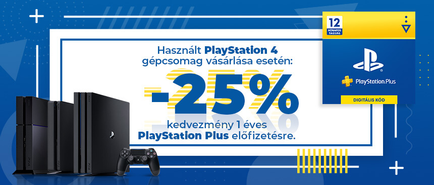Kedvezményes PlayStation Plus tagság használt PS4 konzol mellé