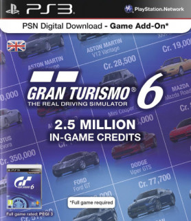 Gran Turismo 6 (GT 6) 2.5 millió kredit értékű feltöltőkártya PS3