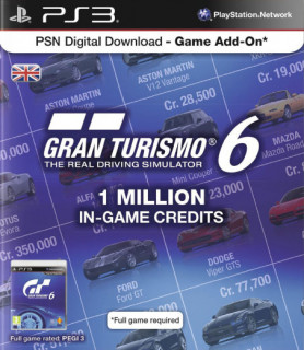 Gran Turismo 6 (GT 6) 1 million credits PS3
