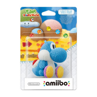 Yarn Yoshi amiibo figura (kék) - Yoshi's Woolly World Collection Switch