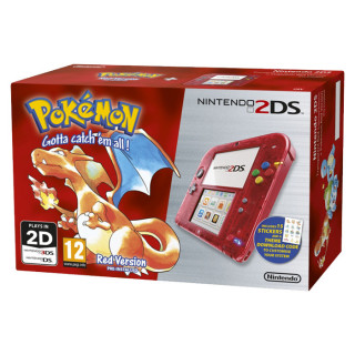 Nintendo 2DS (Átlátszó, Piros) + Pokémon Red Version 