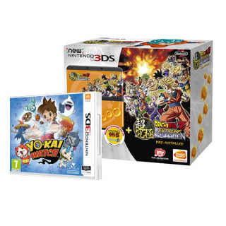 New Nintendo 3DS (Fekete) Dragon Ball Z Extreme Butoden Bundle + Yo-Kai Watch 3DS