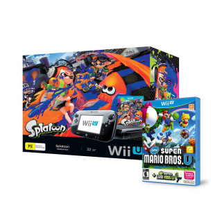 Nintendo Wii U Premium (Fekete) + Splatoon + Super Mario + Luigi 
