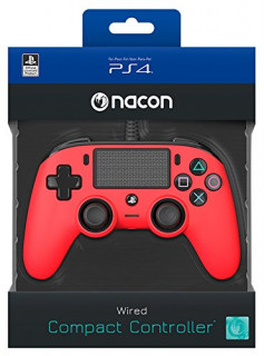 Playstation 4 (PS4) Nacon Vezetékes Compact Kontroller (Red) PS4