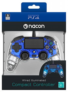 PlayStation 4 (PS4) Nacon Wired Compact Kontroller (Illuminated) (Kék) 