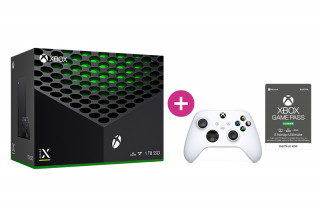 Xbox Series X 1TB + 3 hónap Game Pass Ultimate előfizetés + második Xbox vezeték nélküli kontroller (Fehér) 