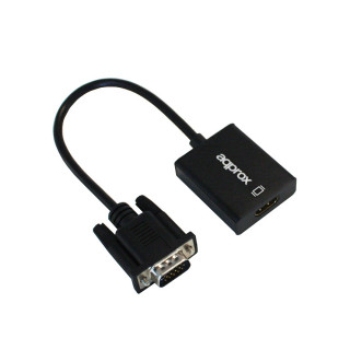APPROX Átalakító - VGA to HDMI Adapter + audio input (Bontott) 