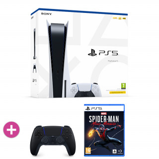 PlayStation®5 825GB Bundle - PlayStation®5 (PS5) DualSense kontroller (Midnight Black) + Marvel's Spider-Man Miles Morales 