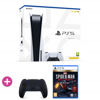 PlayStation®5 825GB Bundle - PlayStation®5 (PS5) DualSense kontroller (Midnight Black) + Marvel's Spider-Man Miles Morales Ultimate Edition PS5