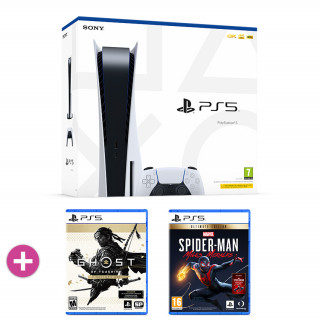  PlayStation®5 825GB Bundle + Ghost of Tsushima Director’s Cut + Marvel's Spider-Man Miles Morales Ultimate Edition 