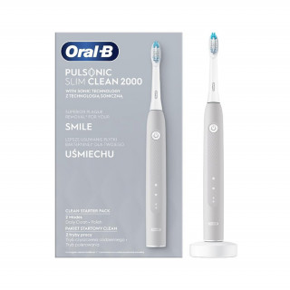 Oral-B Pulsonic Slim Clean 2000 szürke elektromos fogkefe Otthon