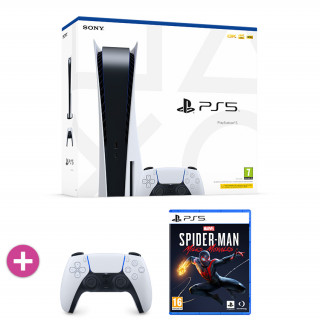PlayStation®5 825GB Bundle - PlayStation®5 (PS5) DualSense™ kontroller (Fehér-fekete) + Marvel's Spider-Man Miles Morales 