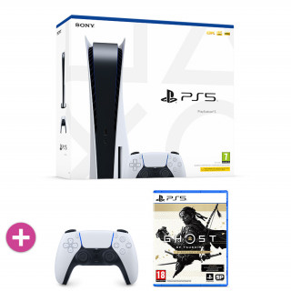 PlayStation®5 825GB Bundle - PlayStation®5 (PS5) DualSense™ kontroller (Fehér-fekete) + Ghost of Tsushima Director’s Cut 