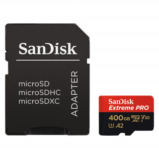 Sandisk 400GB SD micro (SDXC Class 10 UHS-I U3) Extreme Pro memória kártya adapterrel 
