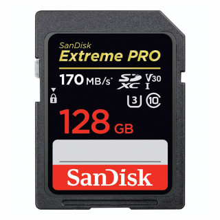 Sandisk 128GB SD (SDXC Class 10 UHS-I U3) Extreme Pro memória kártya 