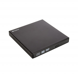 Sandberg ODD Külső - USB Mini DVD író (Retail; USB; USB tápellátás; Fekete) (Bontott) PC