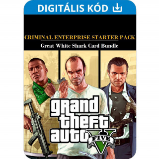 Grand Theft Auto V + Criminal Enterprise Starter Pack + Great White Shark Card (PC) Letölthető PC