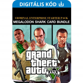 Grand Theft Auto V + Criminal Enterprise Starter Pack + Megalodon Shark Card (PC) DIGITÁLIS PC