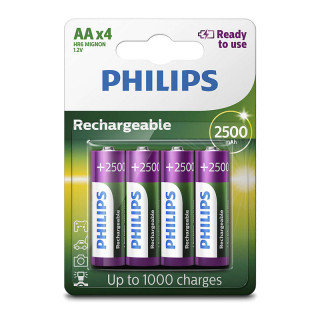 Philips Rechargeable AA 2500 mAh Ready To Use 4-blister (R6B4RTU25/10) 