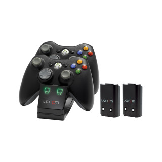Venom VS2891 Xbox 360 fekete dupla töltőállomás + 2 db akkumulátor Xbox 360