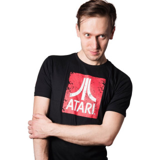 Atari Logo - Fekete Póló - Good Loot (M-es méret) AJÁNDÉKTÁRGY