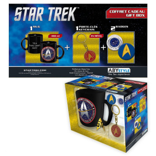 STAR TREK - Bögre + Kulcstartó + Kitűzők - STARFLEET (460ml) - Abystyle AJÁNDÉKTÁRGY