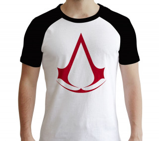 ASSASSIN'S CREED - Tshirt "Crest" man SS white & black - premium (M) - Abystyle AJÁNDÉKTÁRGY