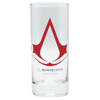 ASSASSIN'S CREED – Glass - Crest (Piros Logo) - Abystyle Ajándéktárgyak
