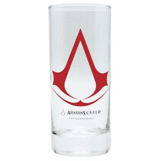 ASSASSIN'S CREED – Glass - Crest (Piros Logo) - Abystyle AJÁNDÉKTÁRGY