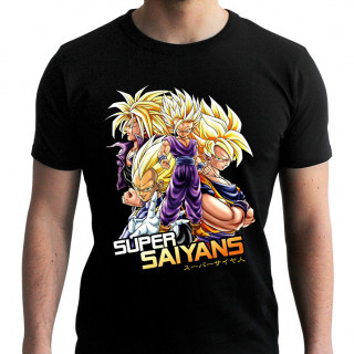 DRAGON BALL - Tshirt "DBZ/ Saiyans" man SS black (L-es méret) - Abystyle AJÁNDÉKTÁRGY