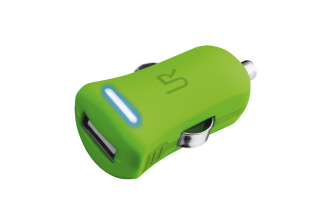 Trust 1A USB autós töltő zöld 