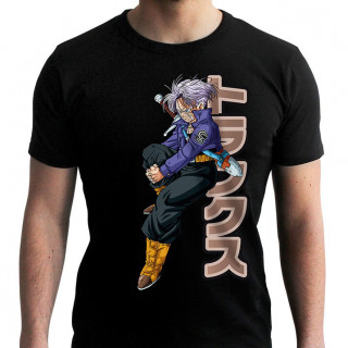 DRAGON BALL - Tshirt - Póló "DBZ/ Trunks" man SS black - new fit (L-es méret) - Abystyle AJÁNDÉKTÁRGY