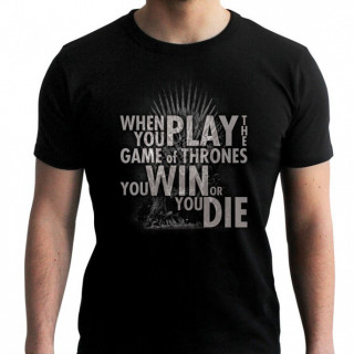 GAME OF THRONES - Tshirt "Quote Trone" - man SS black - new fit (XXL-es méret) - Abystyle AJÁNDÉKTÁRGY