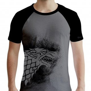 GAME OF THRONES - Tshirt - Póló "Stark" man SS grey & black (S-es méret) - Abystyle Ajándéktárgyak