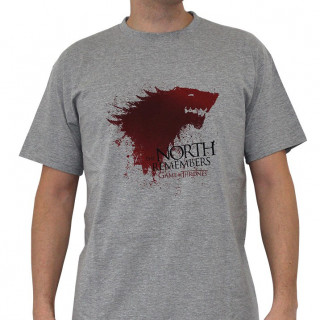 GAME OF THRONES - Tshirt - Póló "The North…" man SS sport grey - basic (XL-es méret) - Abystyle Ajándéktárgyak