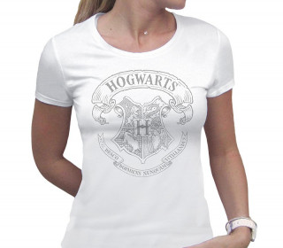 HARRY POTTER - Póló "Hogwarts" - Női, fehér (L-es méret) - Abystyle Ajándéktárgyak