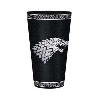 GAME OF THRONES - Nagy Üvegpohár - Stark - (500ml) - Abystyle AJÁNDÉKTÁRGY