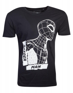 Spiderman - Side View Spidey Black Men's Póló (XL-es méret) Ajándéktárgyak