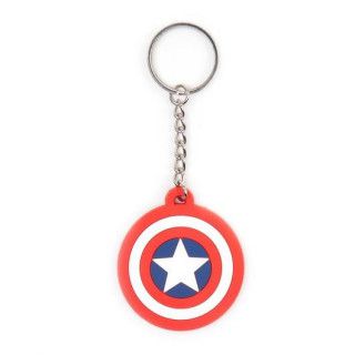 MARVEL - Captain America Shield Logo - Gumi Kulcstartó - Abystyle AJÁNDÉKTÁRGY