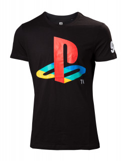 PlayStation - Classic Logo and Colors - Póló - M Ajándéktárgyak