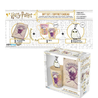 HARRY POTTER - Pck Mug340ml + KeyringPVC + Notebook "Hogwarts" - Bögre, Kulcstartó, Jegyzetfüzet - Abystyle AJÁNDÉKTÁRGY