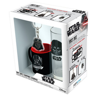 STAR WARS - Pck Glass 29cl + Keyring + Mini Mug "Darth Vader" - Ajándékcsomag - Abystyle AJÁNDÉKTÁRGY