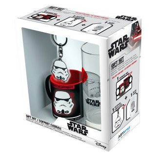 STAR WARS - Pck Glass 29cl + Keyring + Mini Mug "Trooper" - Ajándékcsomag - Abystyle AJÁNDÉKTÁRGY