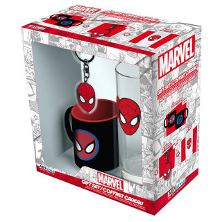 MARVEL - Pck Glass 29cl + Keyring + Mini Mug "Marvel Spider-man" - Ajándékcsomag - Abystyle AJÁNDÉKTÁRGY