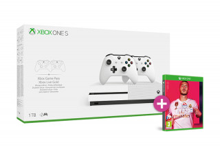 Xbox One S 1TB + két kontroller + FIFA 20 