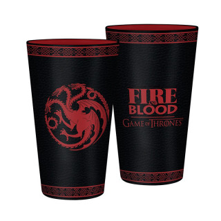 GAME OF THRONES - Large Glass - 500 ml - Targaryen - Foil - Pohár - Abystyle AJÁNDÉKTÁRGY