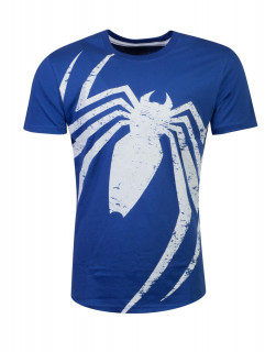 Spiderman - Acid Wash Spider Blue Póló (L-es méret) AJÁNDÉKTÁRGY