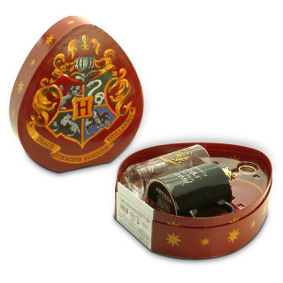 HARRY POTTER - Pohár + 3D Kulcstartó + Hőérzékeny Bögre "Hogwarts" - Ajándékcsomag 
