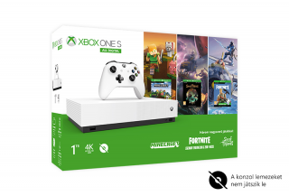 Xbox One S All-Digital Edition + Minecraft + Sea of Thieves + Fortnite Legendary Evolving Skin + 2000 V-Bucks 