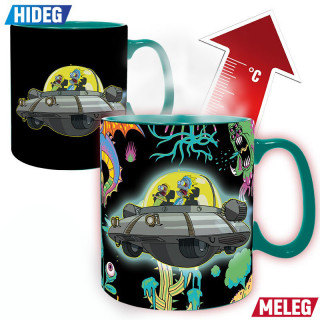 RICK & MORTY - Mug Heat Change - 460 ml - Spaceship - Bögre - Abystyle AJÁNDÉKTÁRGY